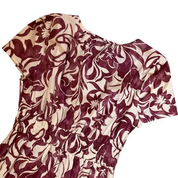 Cynthia Rowley Floral Tiered Maxi Dress Size Large Purple Cream - Picture 4 of 7